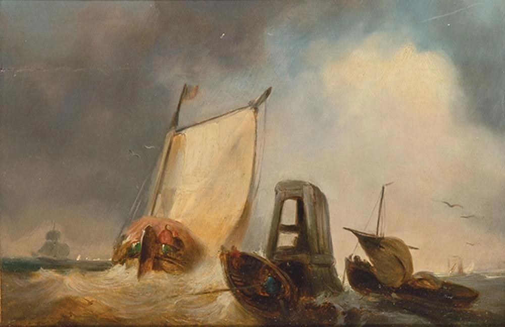 Barche da pesca nella tempesta